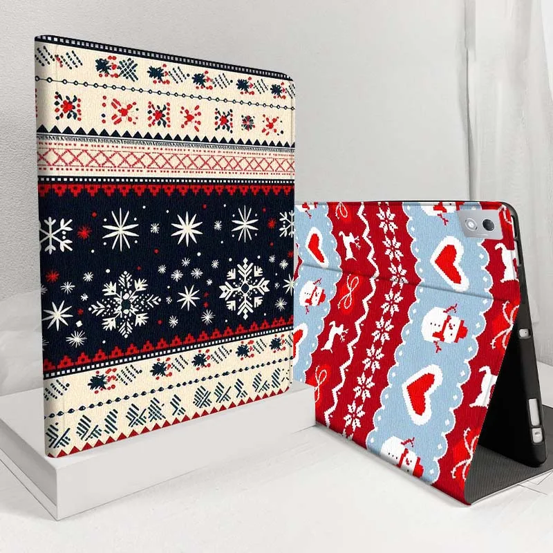 

Christmas Retro Pattern For Lenovo Pad Tab Legion Xiaoxin Y900 Y700 K10 M10 P11 3rd Pro GT Plus Gen Cover Tablet Case