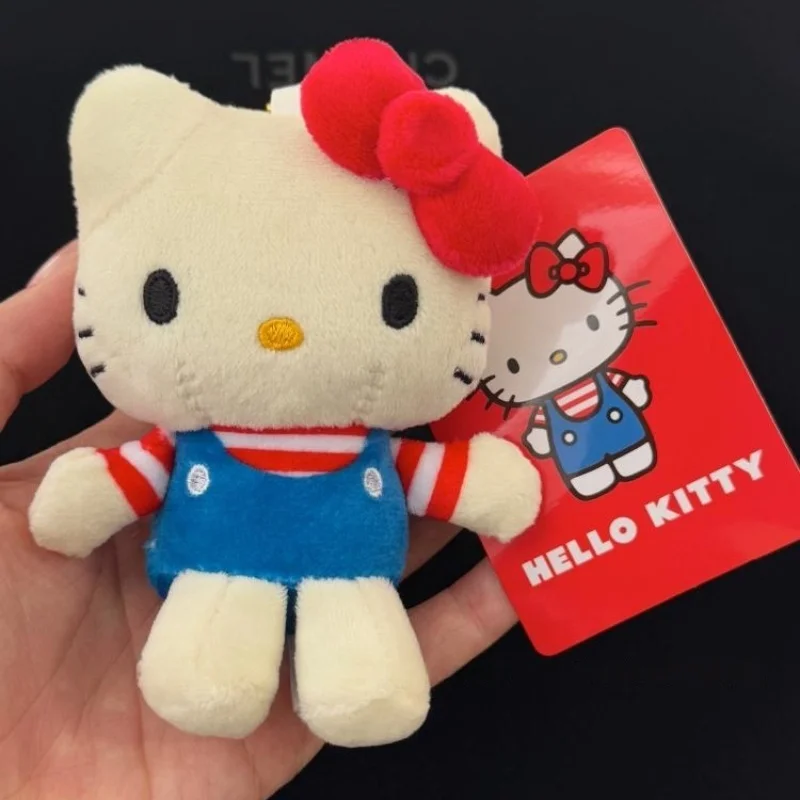 Nieuwe Cartoon Hello Kitty Carbon Zwarte Pluche Pop Sleutelhanger Pp Katoen Gevulde Pop Kawaii Paar Schooltas Hanger Decoratie Gift