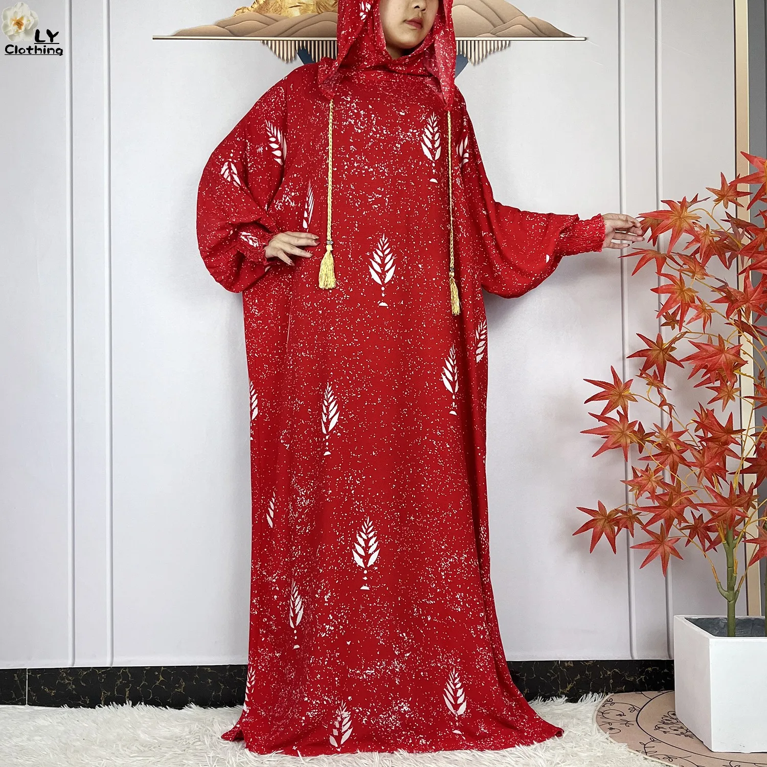 New Style African Muslim For Women Ramadan Prayer Two Piece Hooded Loose Cotton Long Sleeved Abayas Femme Robe Dubai Islam Dress
