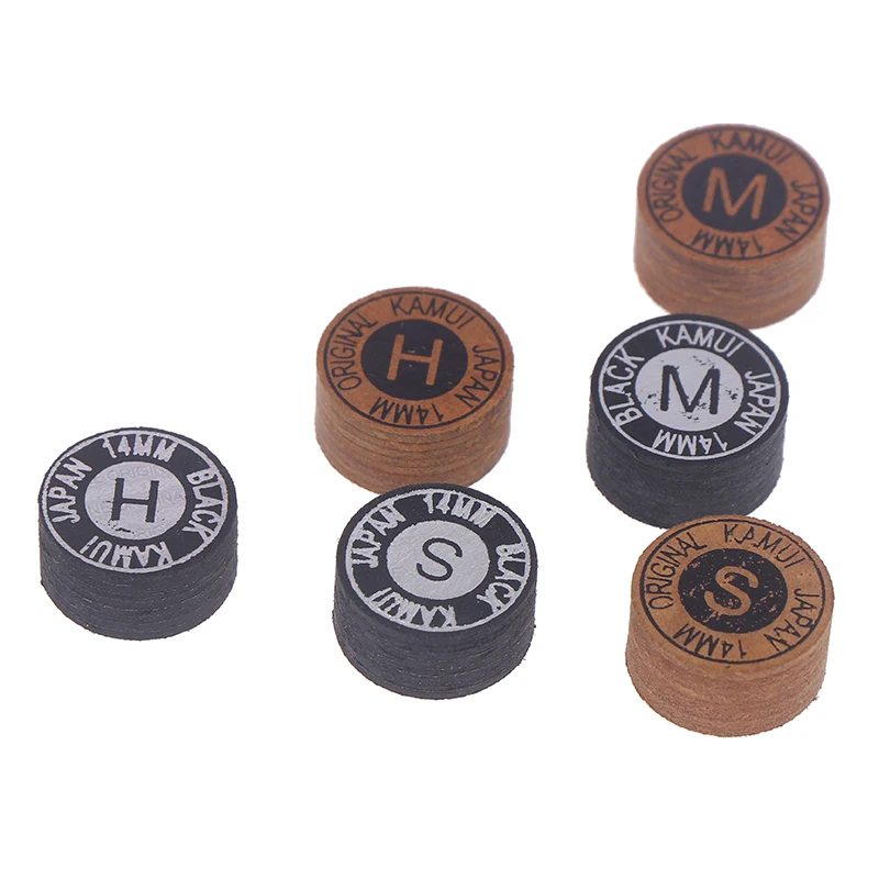 1Pc Cue Tip Hard Soft Head 14MM Japanese Cue Tip Quality Pool Billiard Leather Cue Tip Nine-Ball Cue Head Snooker
