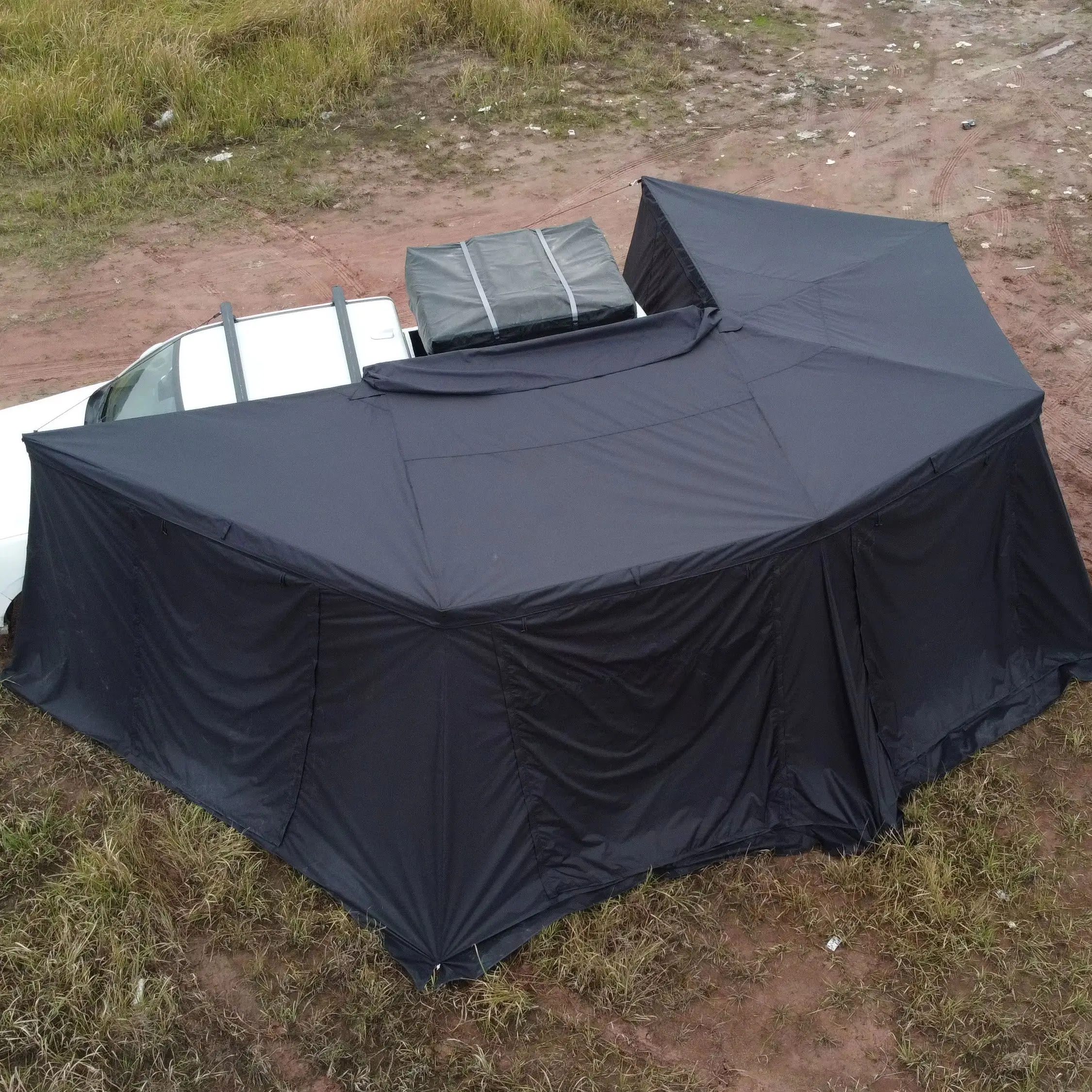 Vehicle Side 360 Degrees Car Side Awning Tents 4X4 Free Standing Extension Roof Rack Tents 600D Oxford Extended Awning LED Strip