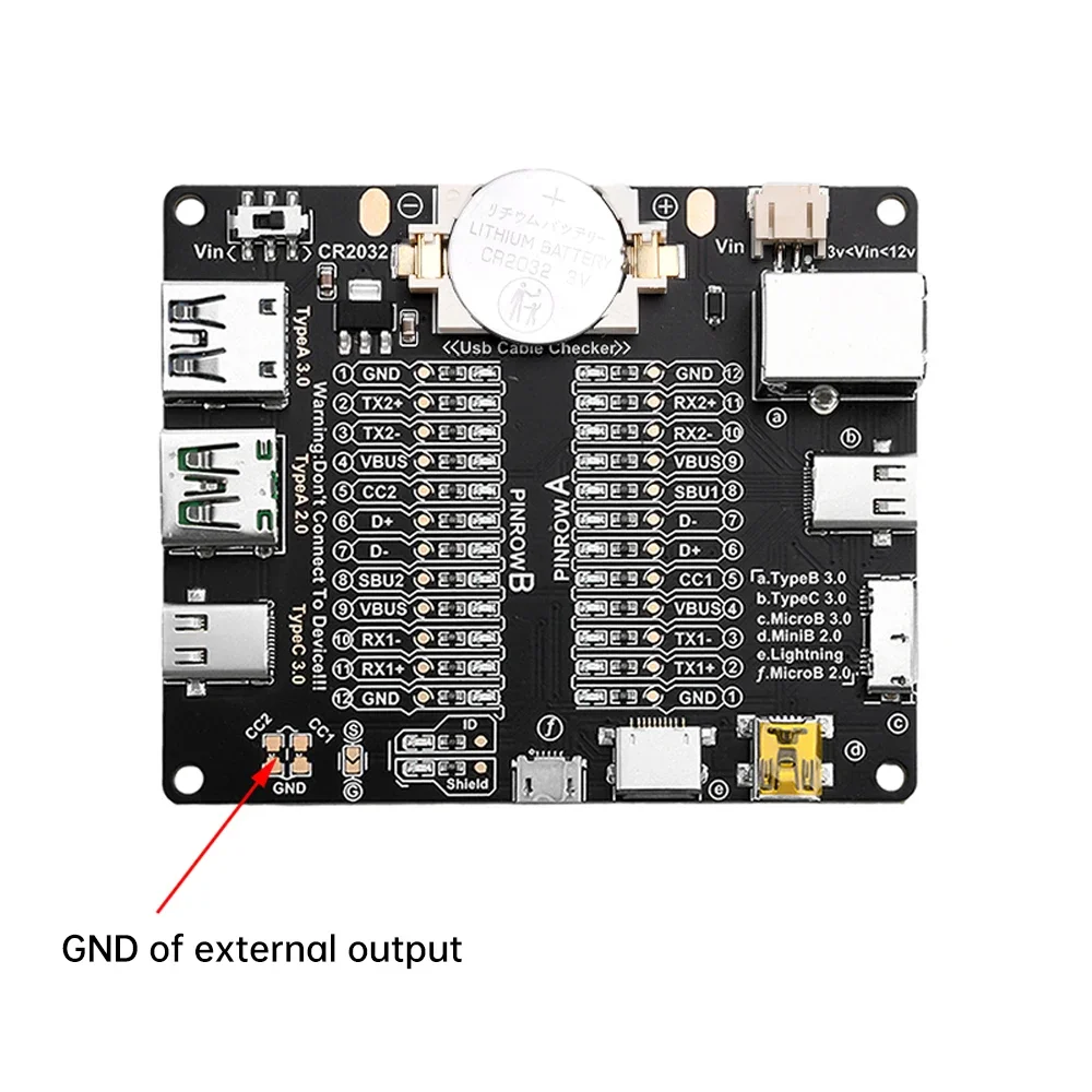 USB Data Cable Test Board USB Cable Checker Type-C Micro A Type B