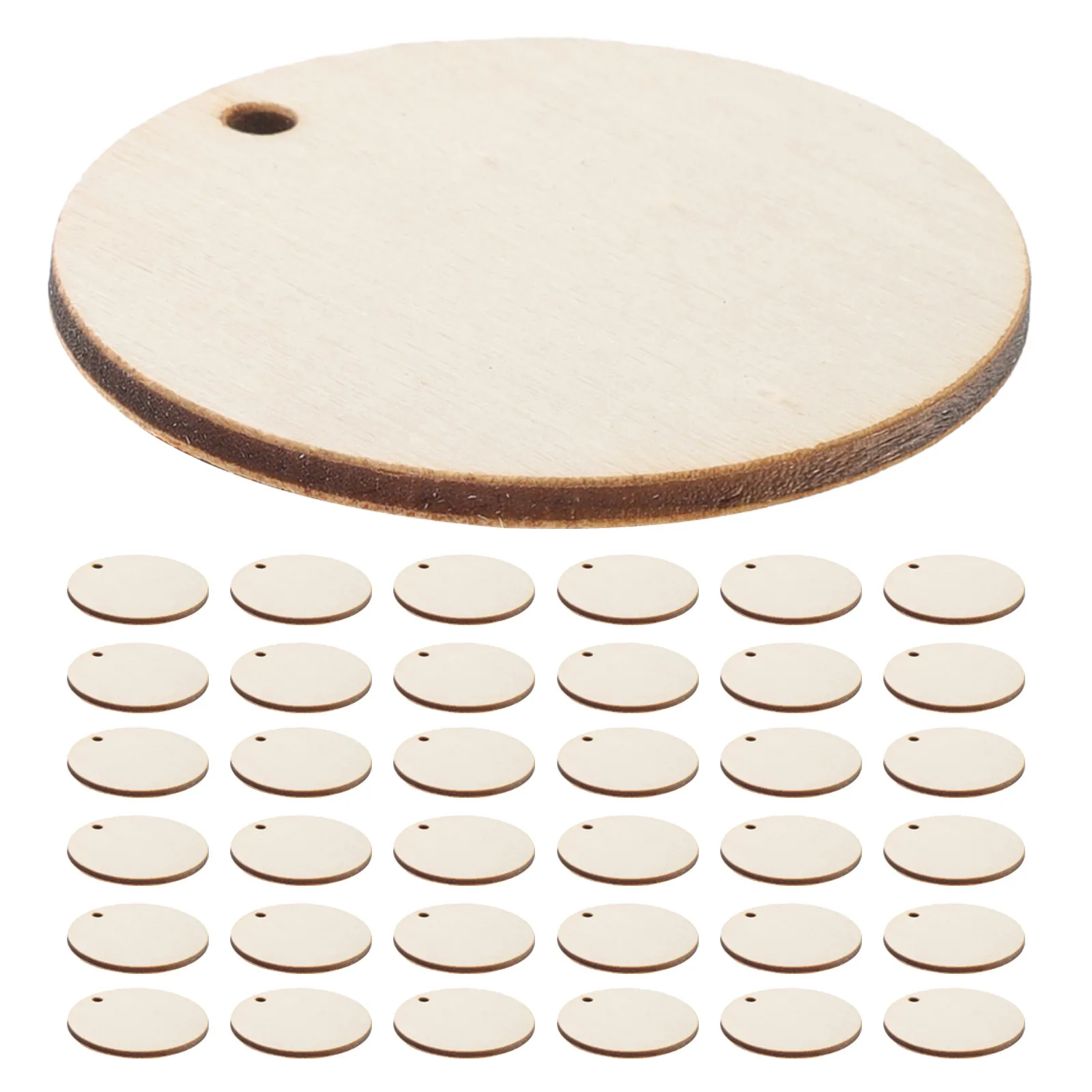 

150 шт. деревянных заготовок, натуральные круглые деревянные диски, необработанные круги, 50 мм, для поделок, росписи, резьбы, домашнего декора, творчества
