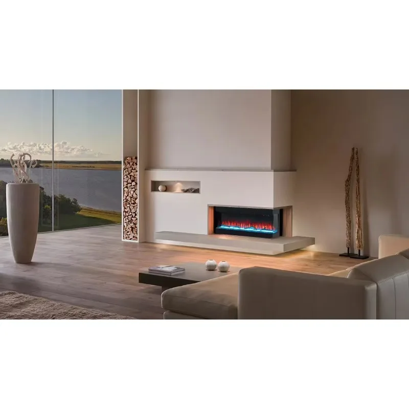 【ساخن】3 مدفأة تزيين كهربائية ذات رؤية جانبية متعددة الألوان مثبتة على الحائط مدمجة في الموقد الكهربائي مع ولا تحت الحرارة