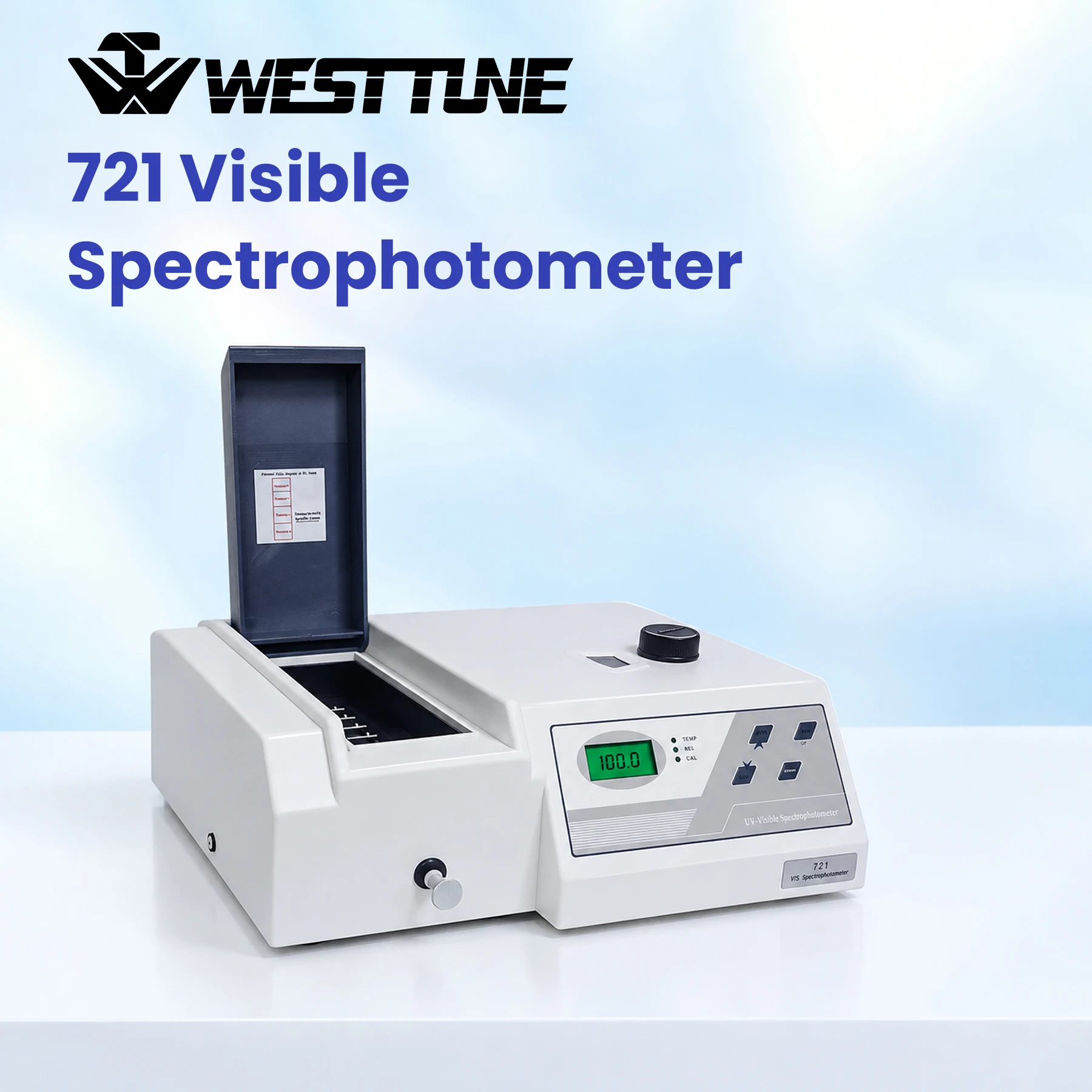 WESTTUNE Portable Spectrophotometer 721 LDC Digital Lab Visible Spectrophotometer 330-1020nm Lamp Lab Analytical Equipment