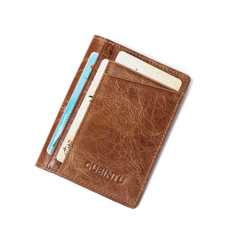 

Slim Genuine Leather Anti RFID Card Protection Men's Credit Card Holder ID Protector Wallet Driver's License Card Case For Man