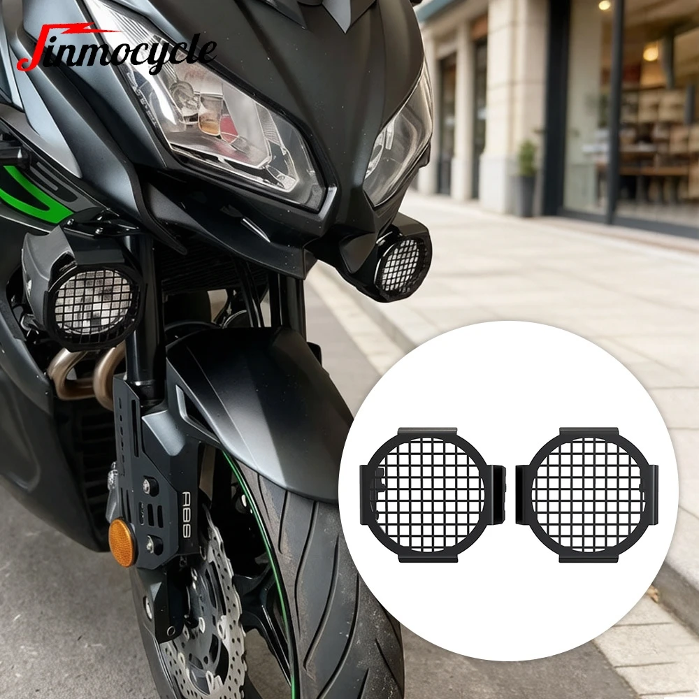 For Kawasaki Versys-X 300 2017-2024 2025 Versys 650/1000 Fog Light Protector Guards Motorcycle Spotlight Auxiliary Light Cover