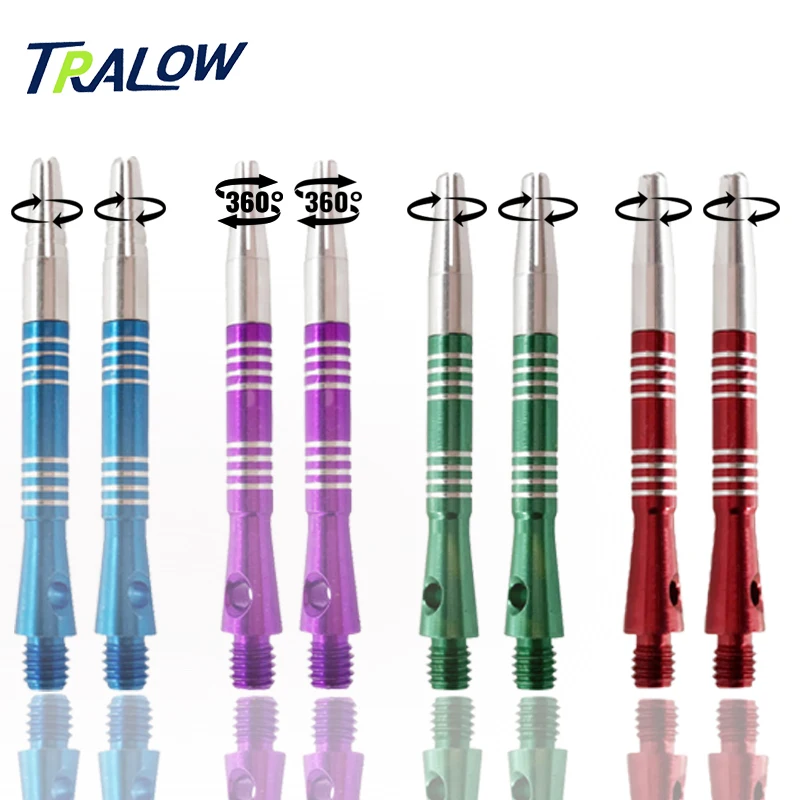 TRALOW 2ba Aluminum Alloy Dart Shafts,360° Rotating Design, 44Mm in Length,for Accurate Throws,High-End Dart Accessories