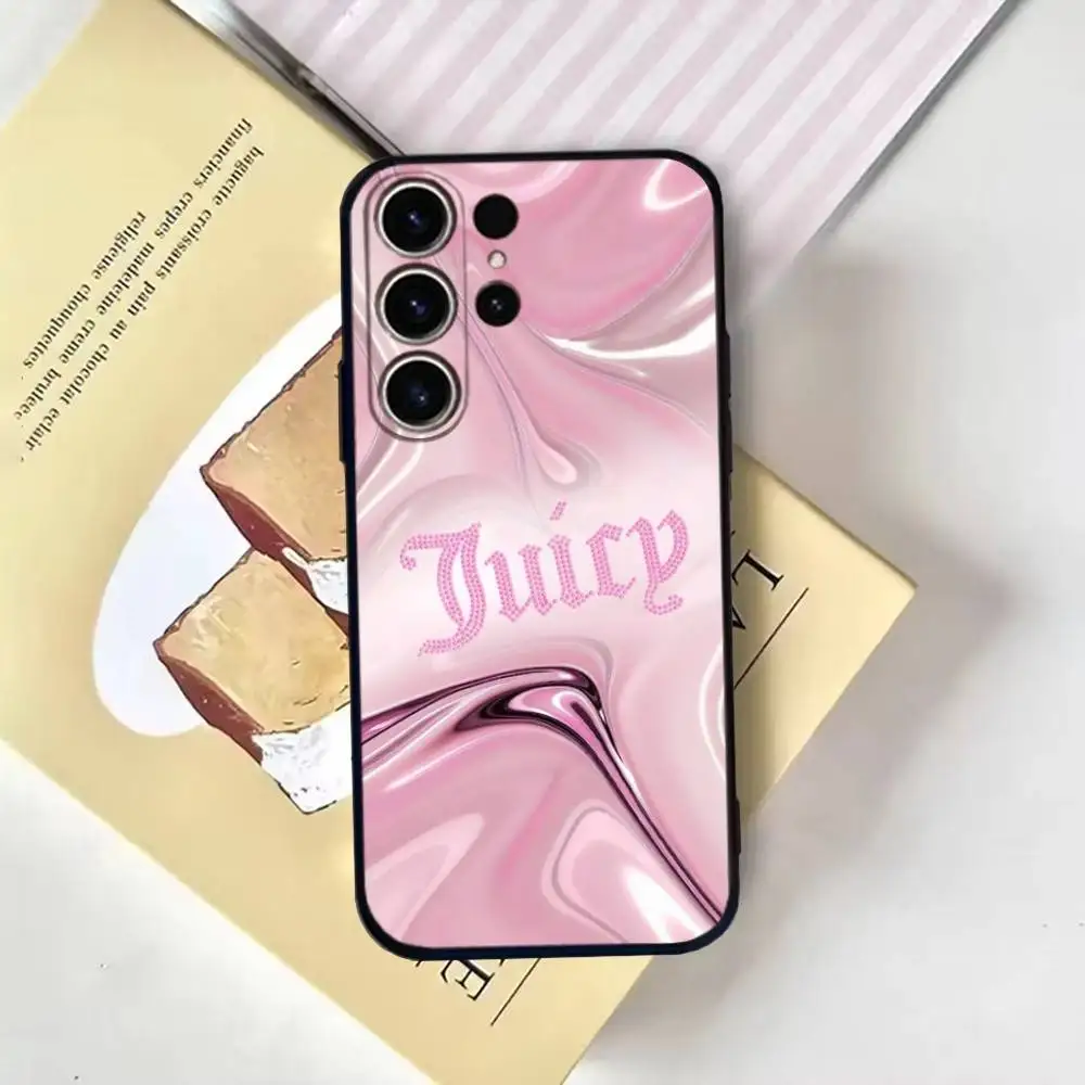 Juicy couture Pink  Phone Case For SamsungS25,24,21,22,23,30,Ultra,20,Plus,Fe,Lite,Note,10,9,Soft Black Cover - Image 6