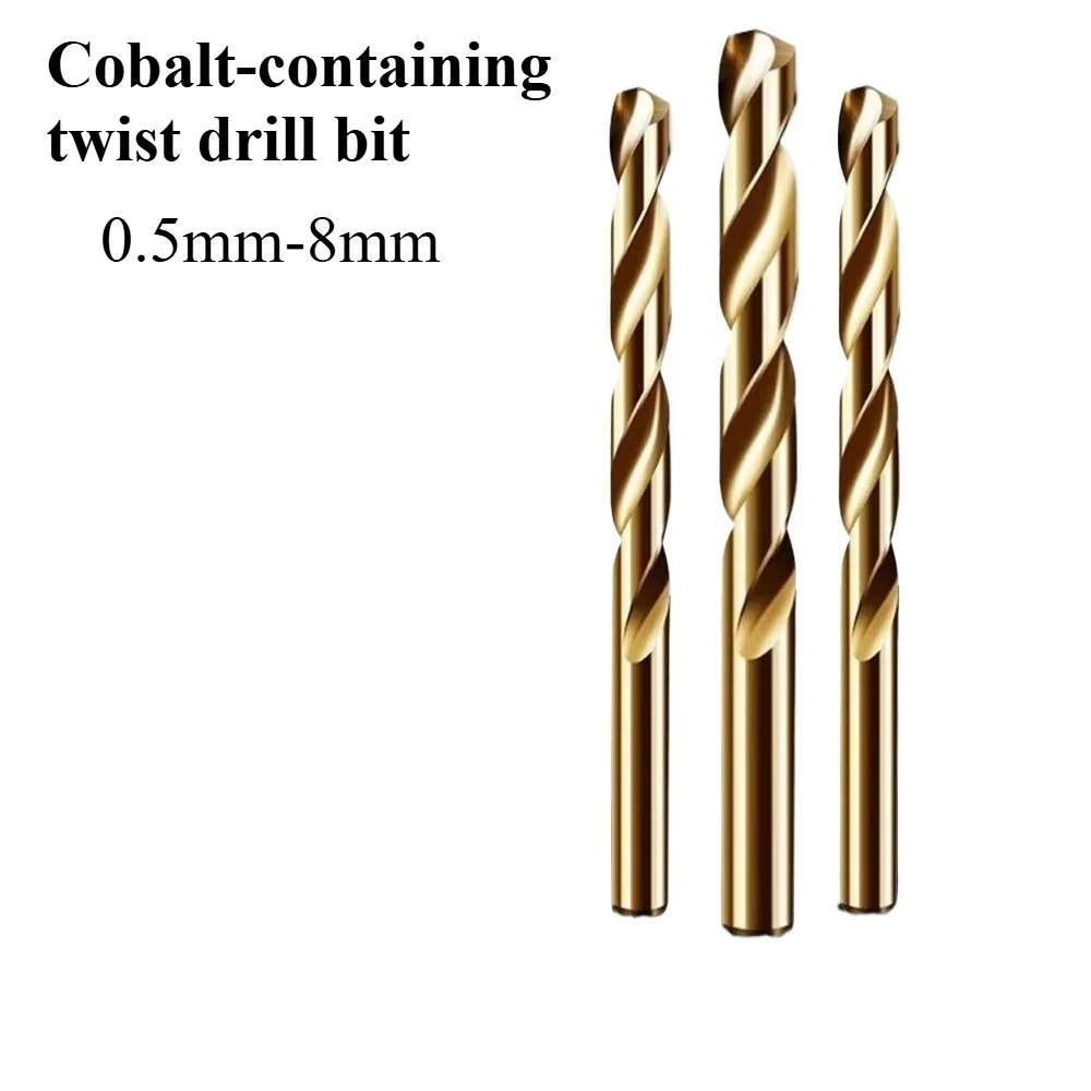 

Cobalt Containing HSS Twist Drill Bit 0.5-8mm Straight Shank for Stainless Steel Metal Drilling