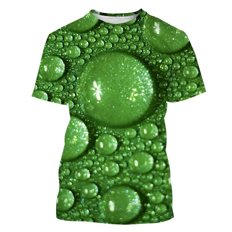 Creative Water Droplet 3D Print T Shirt Men Personality Casual Rain Drops Pattern Short Sleeves Summer Street Oversized T-Shirt