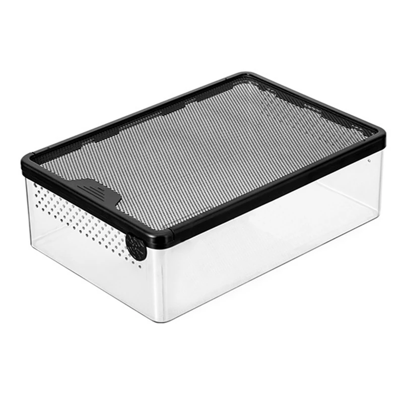 Transparent Reptile Feeding Box Amphibian Insect Reptile Breeding Box Ventilation Hatching Container Reptile Breedingbox