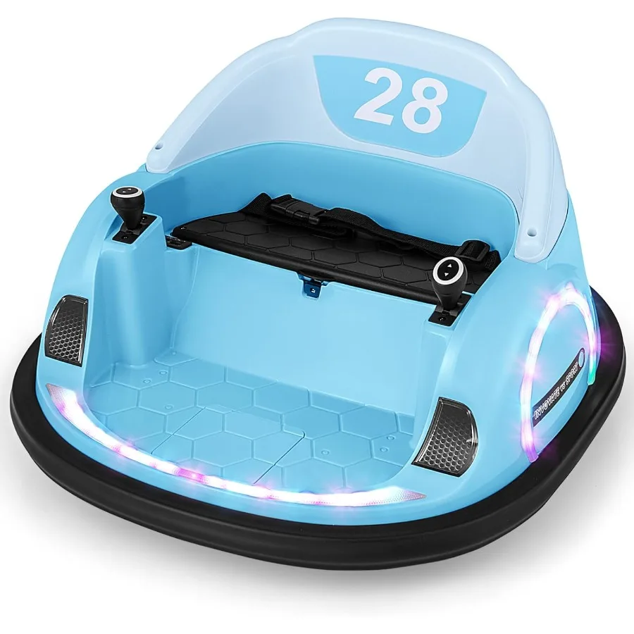 12v bebê pára-choques carro para crianças 1-3 passeio em carro de brinquedo com controle remoto 360 graus rotação música brilhante luzes led ele
