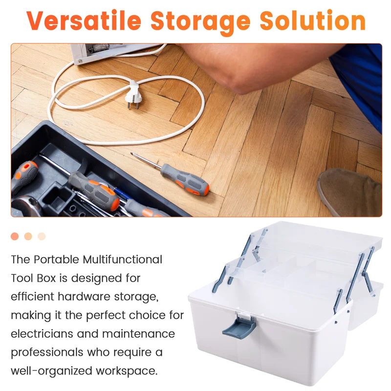 

N04R Portable Multifunctional Tool Box Hardware Storage Large Capacity Electrician Maintenance Toolbox Hardware Sorting Box