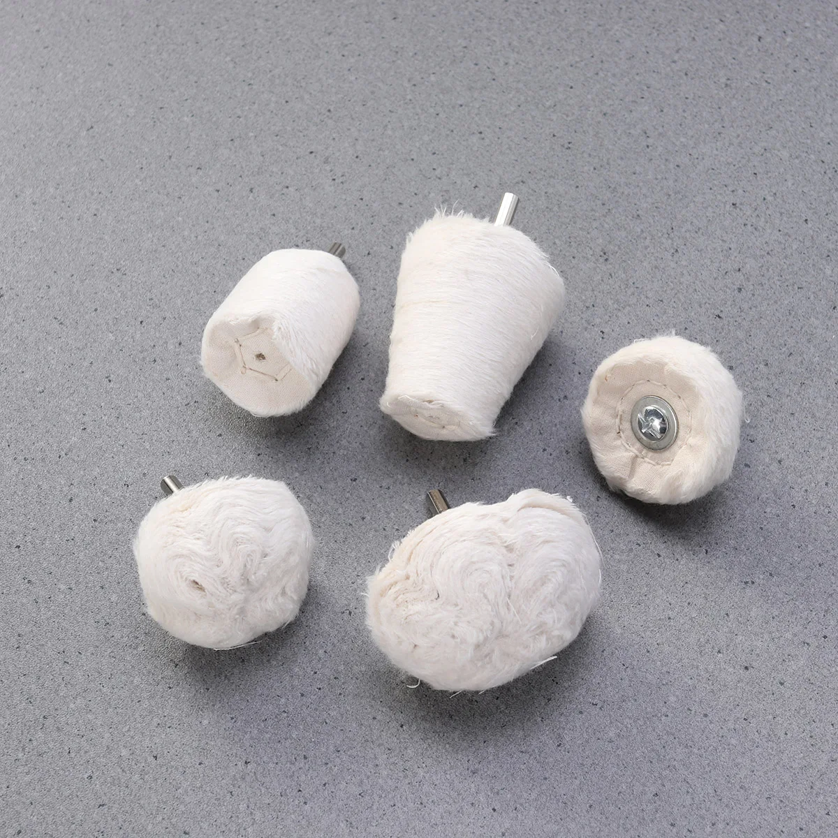 

5 Pcs T-Shape Cloth Polishing Wheel Mirror Polishing Buffer Cotton With Handle For Surface Polishing (White)