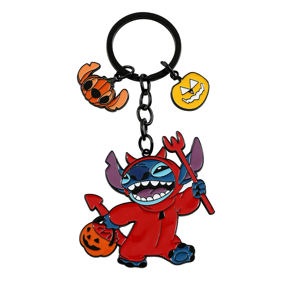 New Disney Cartoon Stitch Keychain Creative Halloween Spooky Shape Keychain Suitable for the Bag of Small Pendant