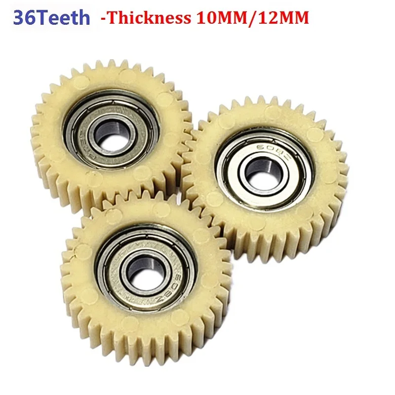 3pcs/set  36Teeth Outer Dia.38mm Thickness 10mm 12mm Electric Vehicle Bicycle Nylon Worm Gear Electric Bicycle Replacement Part