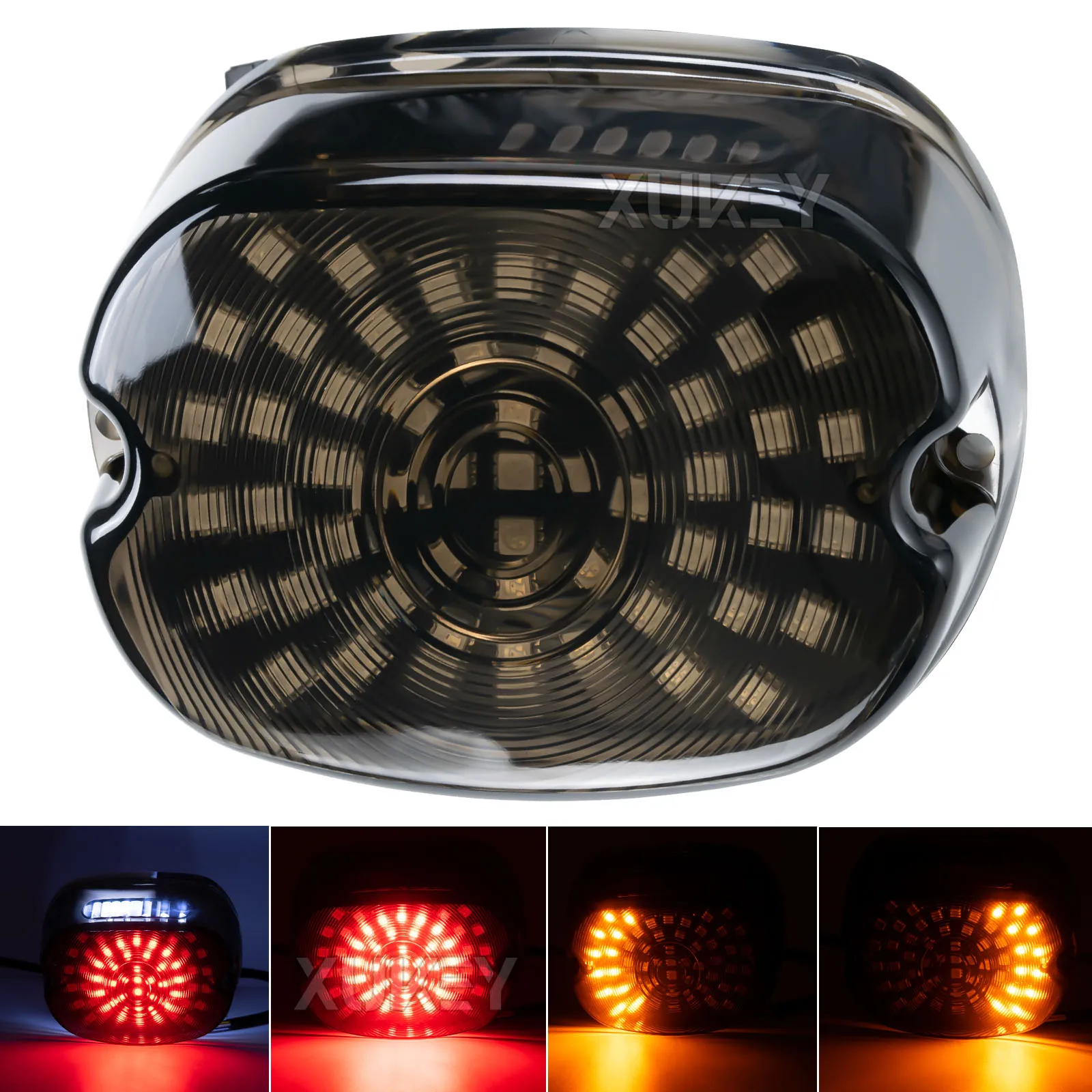 Luz traseira sinal de volta fumado lay down tipo luzes traseiras da motocicleta com sinal de freio para harley davidson sportster dyna road king