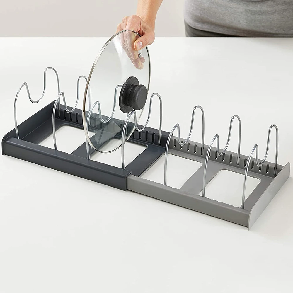 Kitchen Accessories Pot Rack Pot Pan Kitchen Organizer For Storage Cabinet Kitchen Holder Pans Pots Lids Organizer Rack Supplies