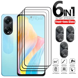 6 en 1 para OPPO A98 5G vidrio para OPPO A98 5G vidrio templado 9H HD Protector de pantalla de protección completa para OPPO A98 5G lente de vidrio