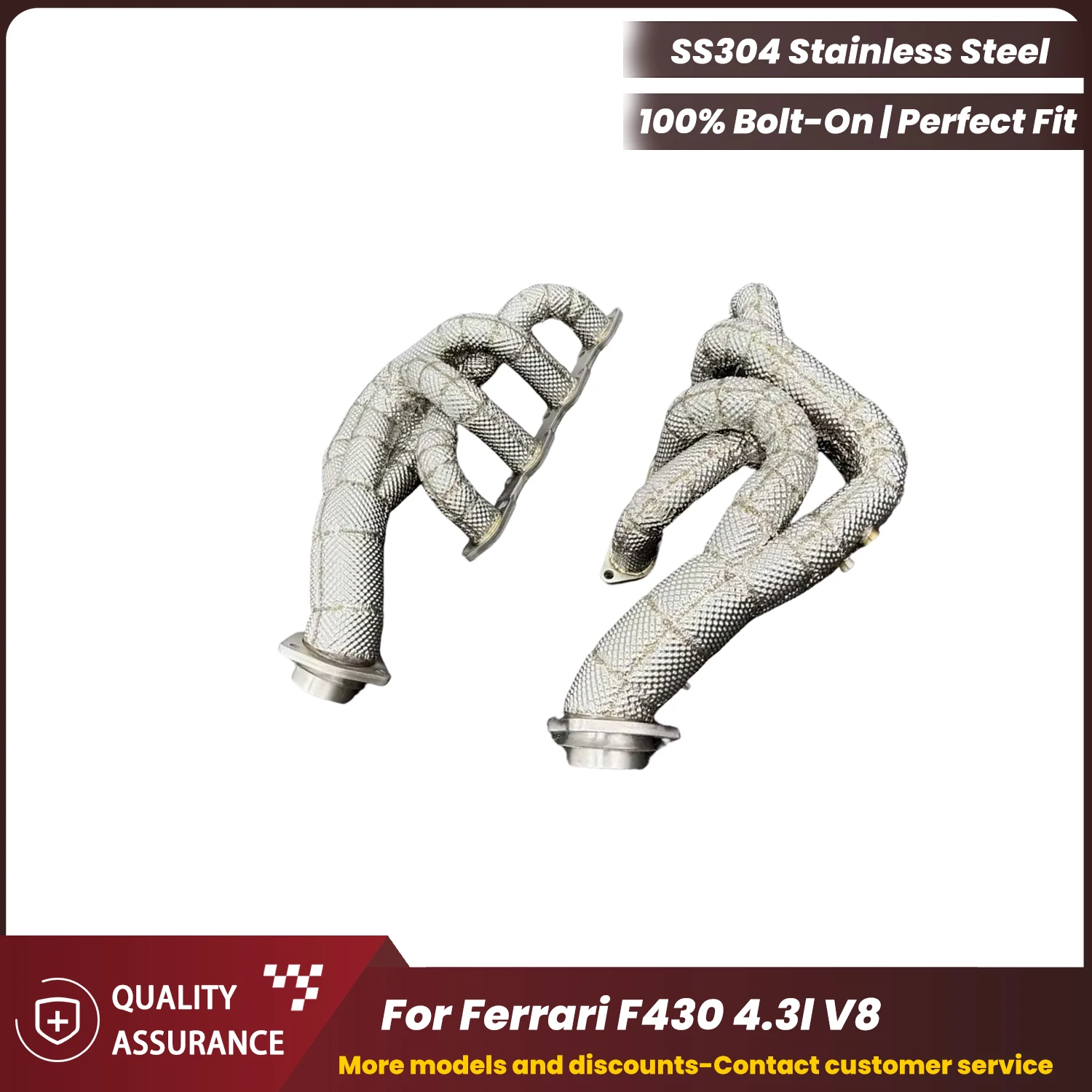

ECCF SUS304 Sports Headers For Ferrari F430 4.3l V8 Nice Collectr Aggressive Exhaust Sound High Flow Performance Upgrade