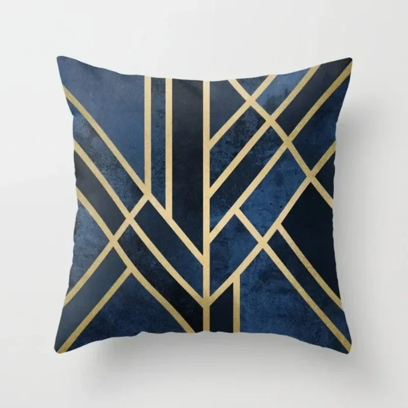 Gold Geometric Marble Sofa Decorative Cushion Cover Pillow Pillowcase Polyester 45*45 Throw Pillow Home Decor Pillowcover