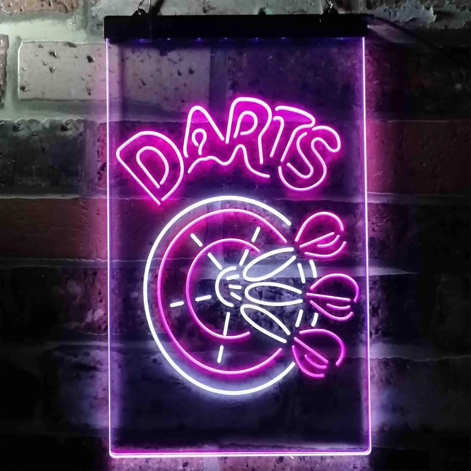 Darts Bar. with Dartboard Dual Color Led Neon Sign st6-i3637