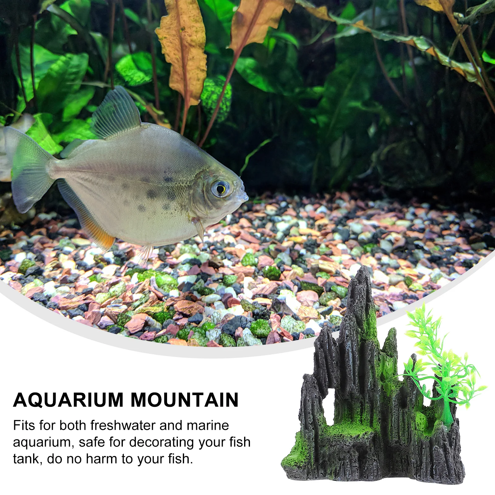 

1Pcs Fish Tank Rockery Stone Aquarium Mountain Ornament Artificial Landscape Decor Underwater Rockery Stone for Fish Tank