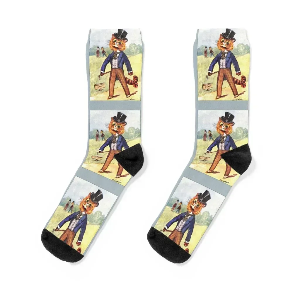 Fashion Cat by Louis Wain Socks floor professional running men cotton high quality funny gifts Ladies Socks Men's