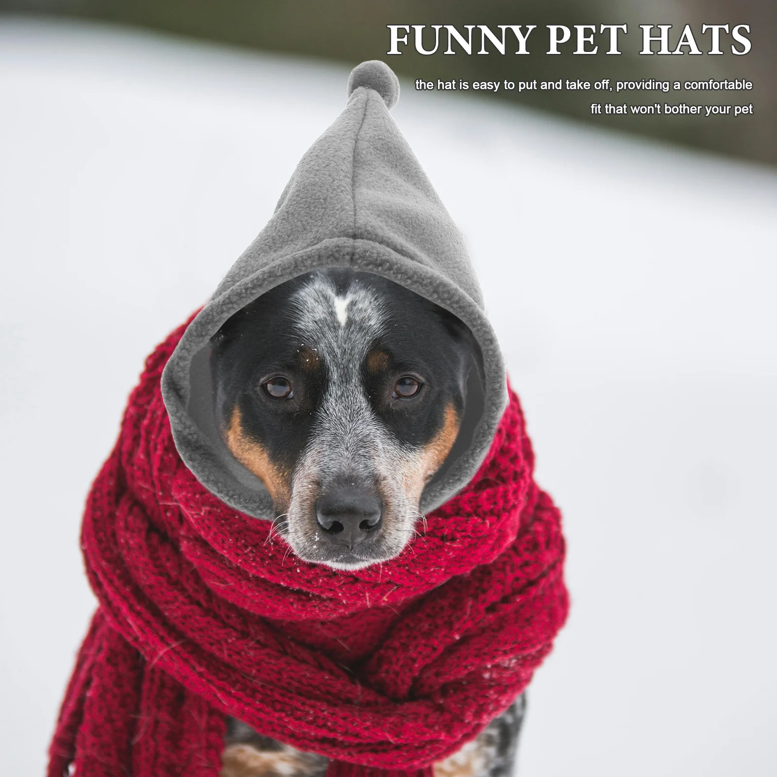 

Adjustable Pet Hat Windproof Warm Knit Beanie For Dogs Cats Christmas Snow Hiking Outdoor Winter Costume Accessory