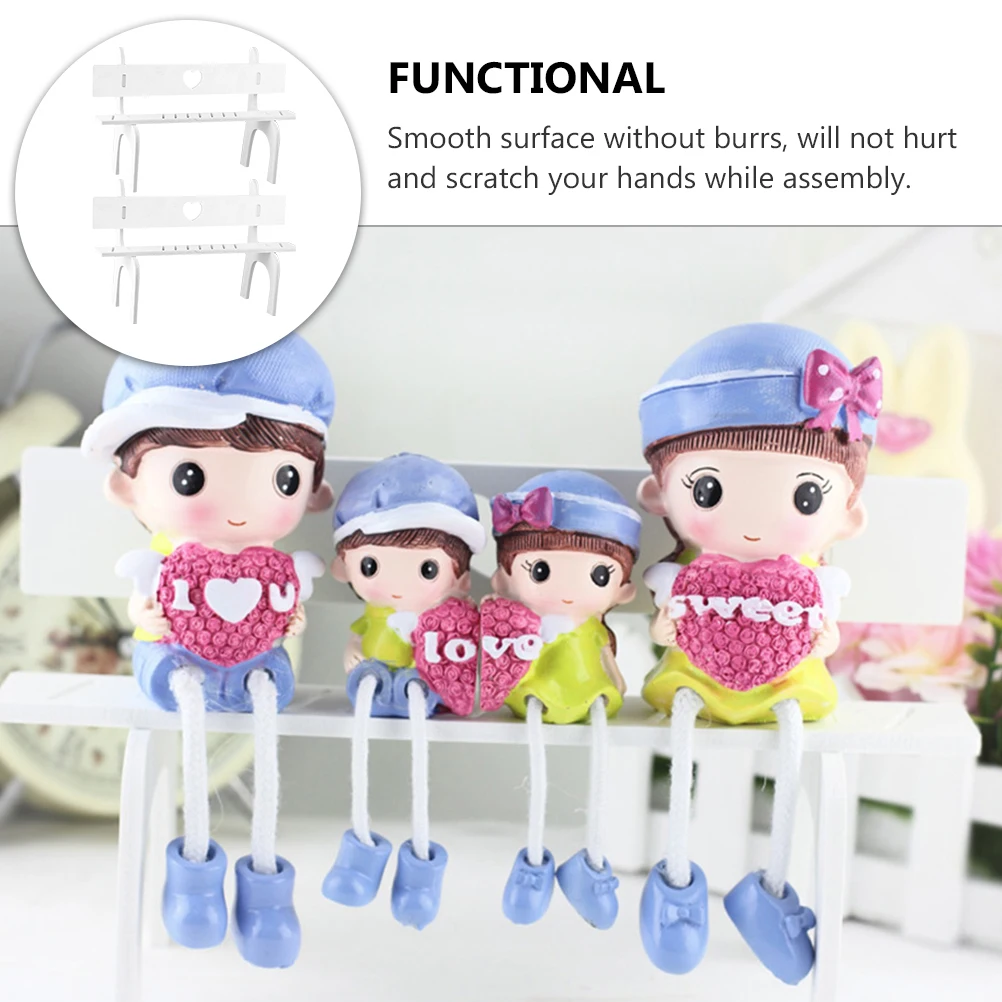 

2 Sets Stool Small Chair Crafts Mini Dollhouse Chairs Furniture Miniature White