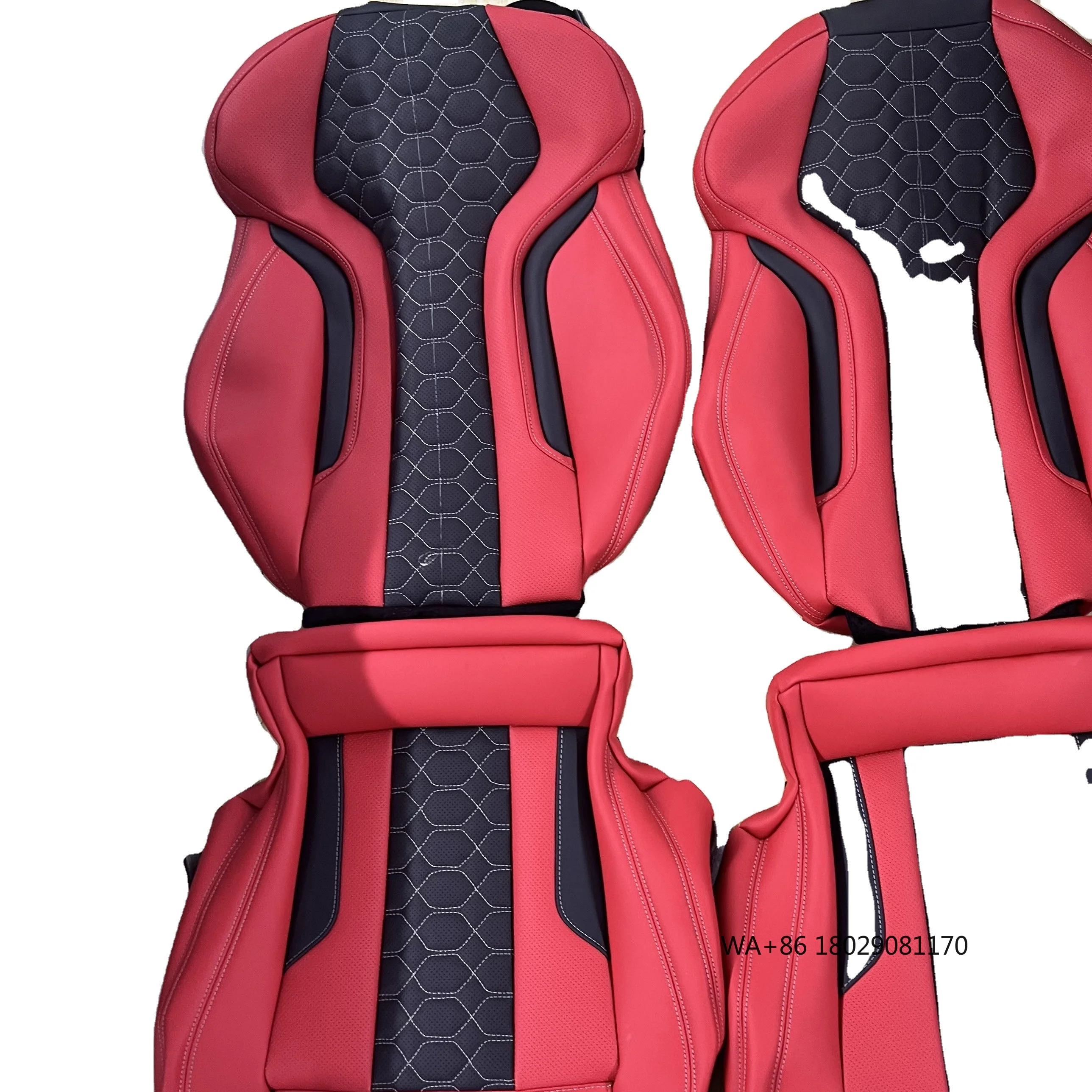 

Custom Red Nappa Leather Full Replacement Car Seat Cover for M3 Front Seats