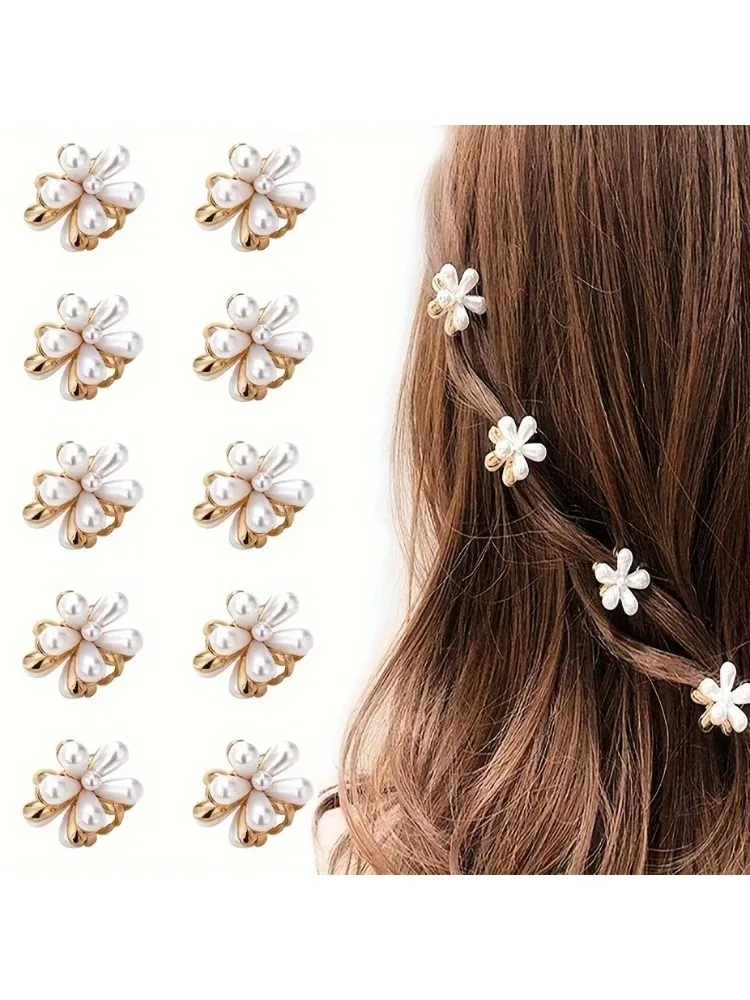 Pinces à cheveux en forme de fleur pour enfants, femmes et filles, Barrettes décoratives en fausse perle, accessoires de décoration pour cheveux, 6 pièces, 3 pièces, 1 pièce