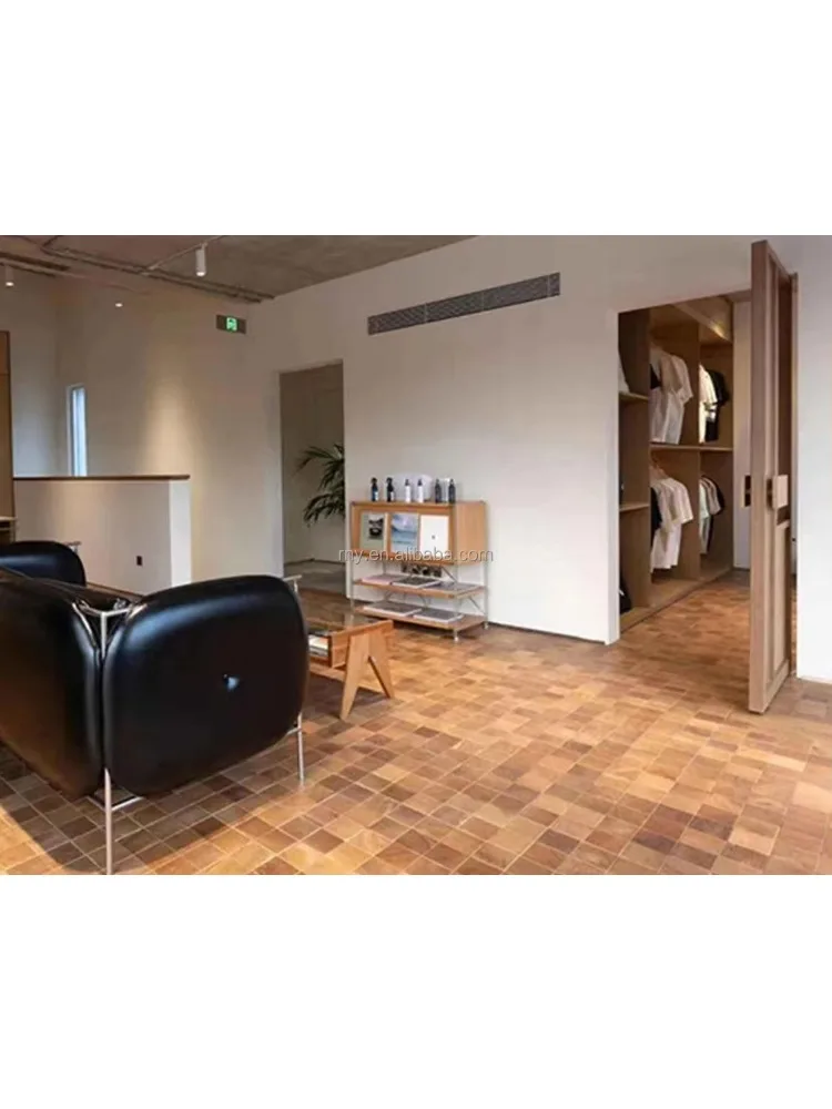 맞춤형 크로스컷 패턴 오크 타일, 오크 모자이크 패턴 목재 바닥