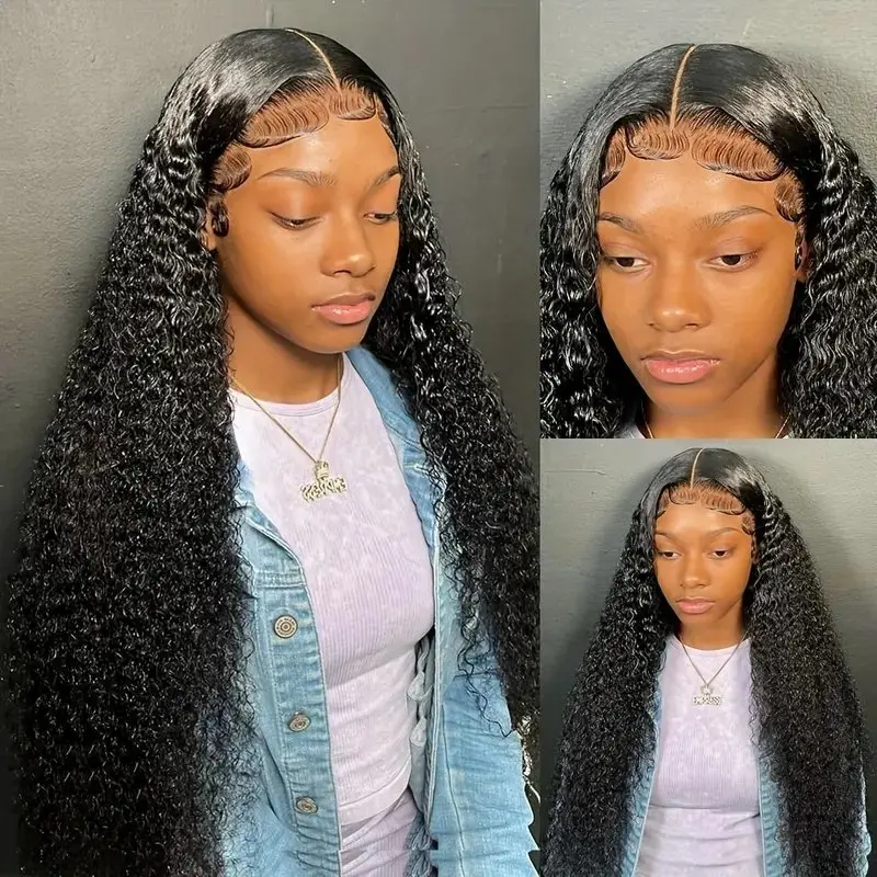 Rosabeauty 13X6 250 Density Deep Wave 13x4 Lace Front Human Hair Wig 40 Inch 5X5 Preplucked Glueless Ready To Go Curly Wigs