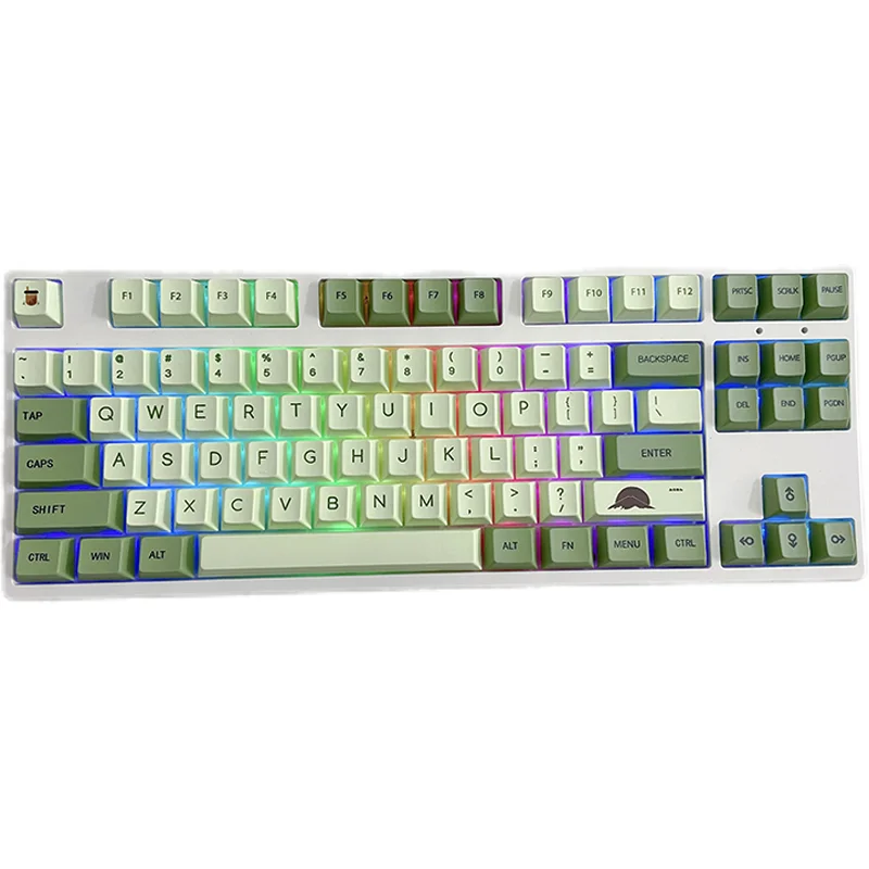 Avocado Green Cherry Profile PBT Sublimation Keycaps for 61/64/68/84/87/104/108keys MX Switches Mechanical Keyboard