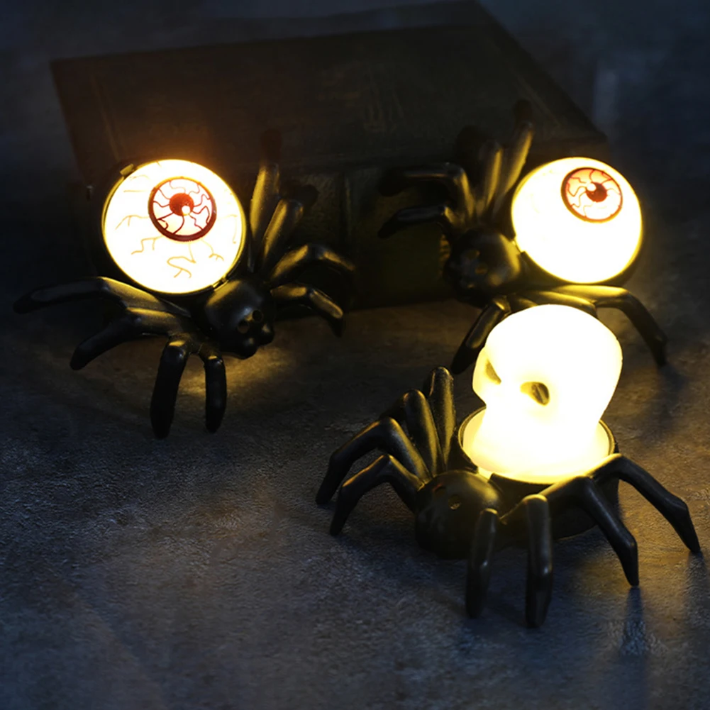 

6 шт. Хэллоуин жуткий глазное яблоко паук чайные свечи паук назад выскакивающая глаза свеча лампа для Хэллоуина вечеринка стол дома жуткий декор