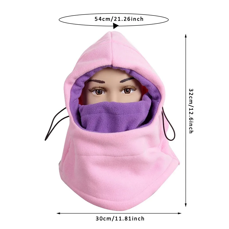 Winter Windproof Child Balaclava Outdoor Plush Padded Hat Motorcycle Ski Cap Full Face Masks Hats Kids Baby Warmer Mask Hat