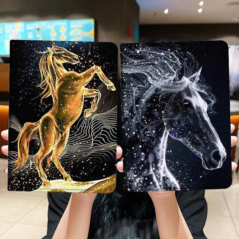 

Luxury Horse Popular Gift For iPad Pro Air Mini 2 3 4 5 6 7 6th 7th 10th 11th 10.2 9.7 10.5 11 Foldable Tablet Case
