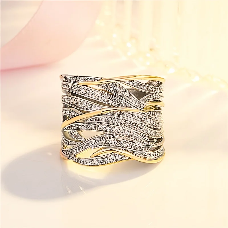 Silvery Wide Face Ring Zinc Alloy Jewelry Gentle Wind Leisure Style For Women Daily Ring, Rings for Parties