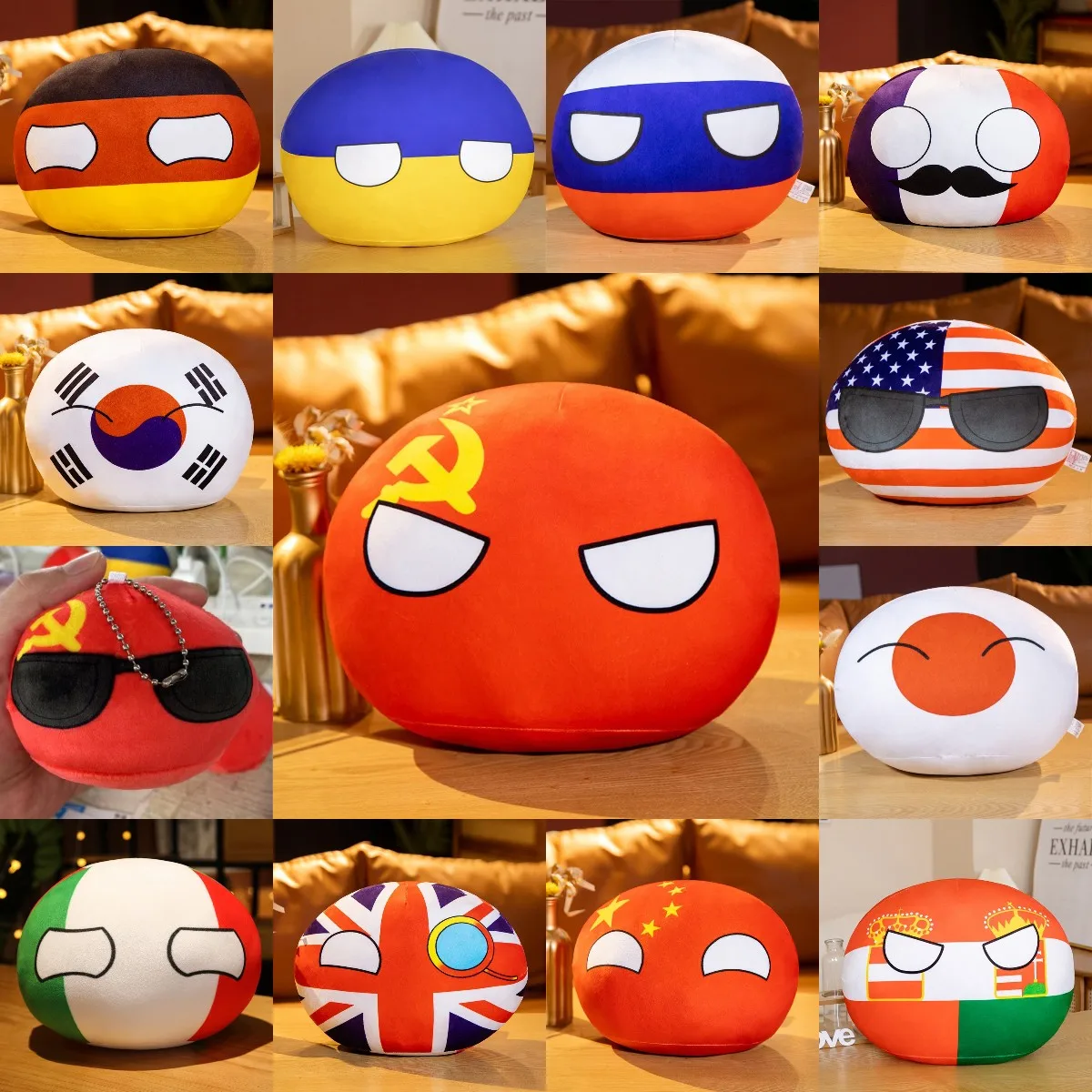 10cm Kawaii Land Ball Plüsch Spielzeug Polandball Plüsch Anhänger Weiche Countryball Weihnachten Geschenke für Kinder Mädchen Tasche Anhänger Keychain