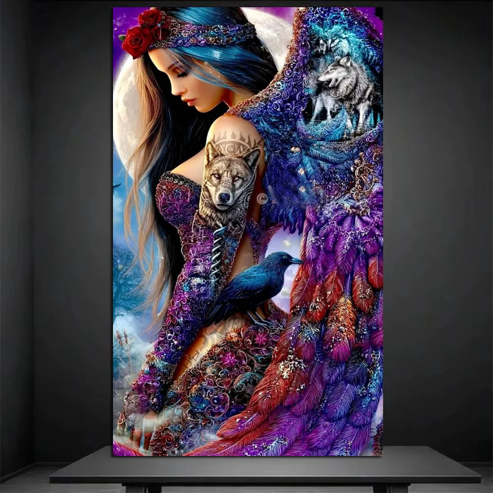 

Angel and Wolves Diamond Paintings Fantastic, Vibrant, New Arrivals Mosaic Full Diamond Art Embroidery Kits Holiday Gift
