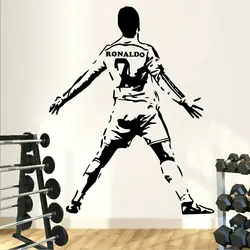 Football Cristiano Ronaldo Vinyl Wall Sticker Soccer Athlete Ronaldo Wall Decals Art Mural For Kis Room Living Room Decoration