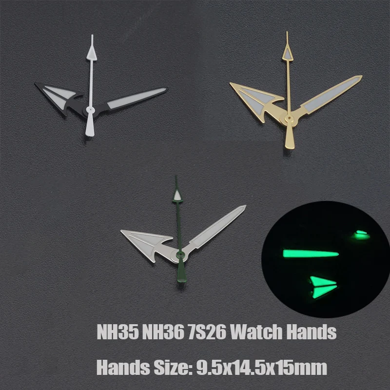 

NH35 Hands C3 Green Luminous Watch hands Fit for 7s26 NH35 NH35a NH36 Movement SKX007 SKX009 Spare Parts Watch Hands Pointer