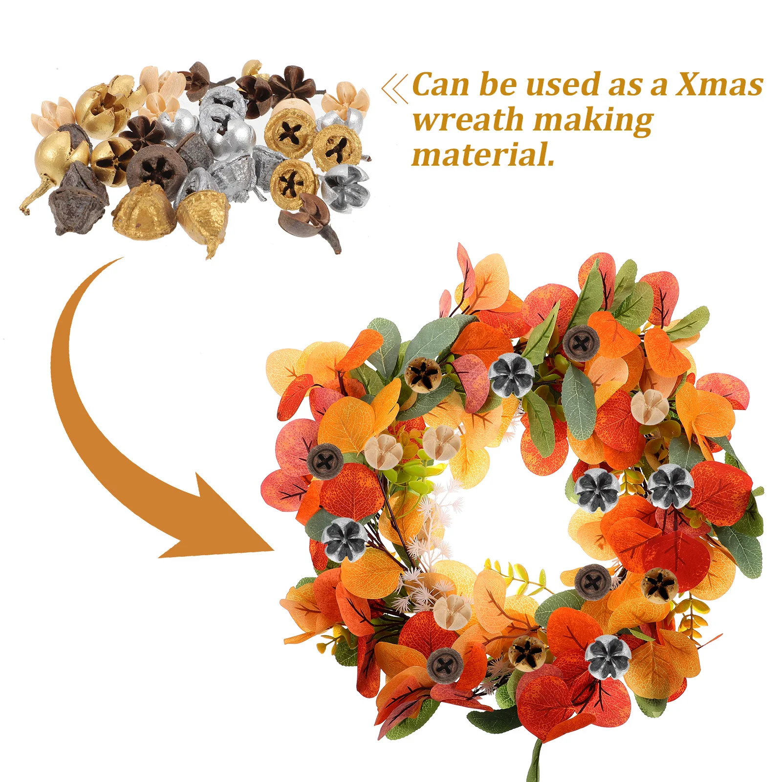 

35Pcs Reusable Dried Eucalyptus Fruits Ornament Set for Christmas Wreath Making Beautiful Photo Props DIY Holiday Decor