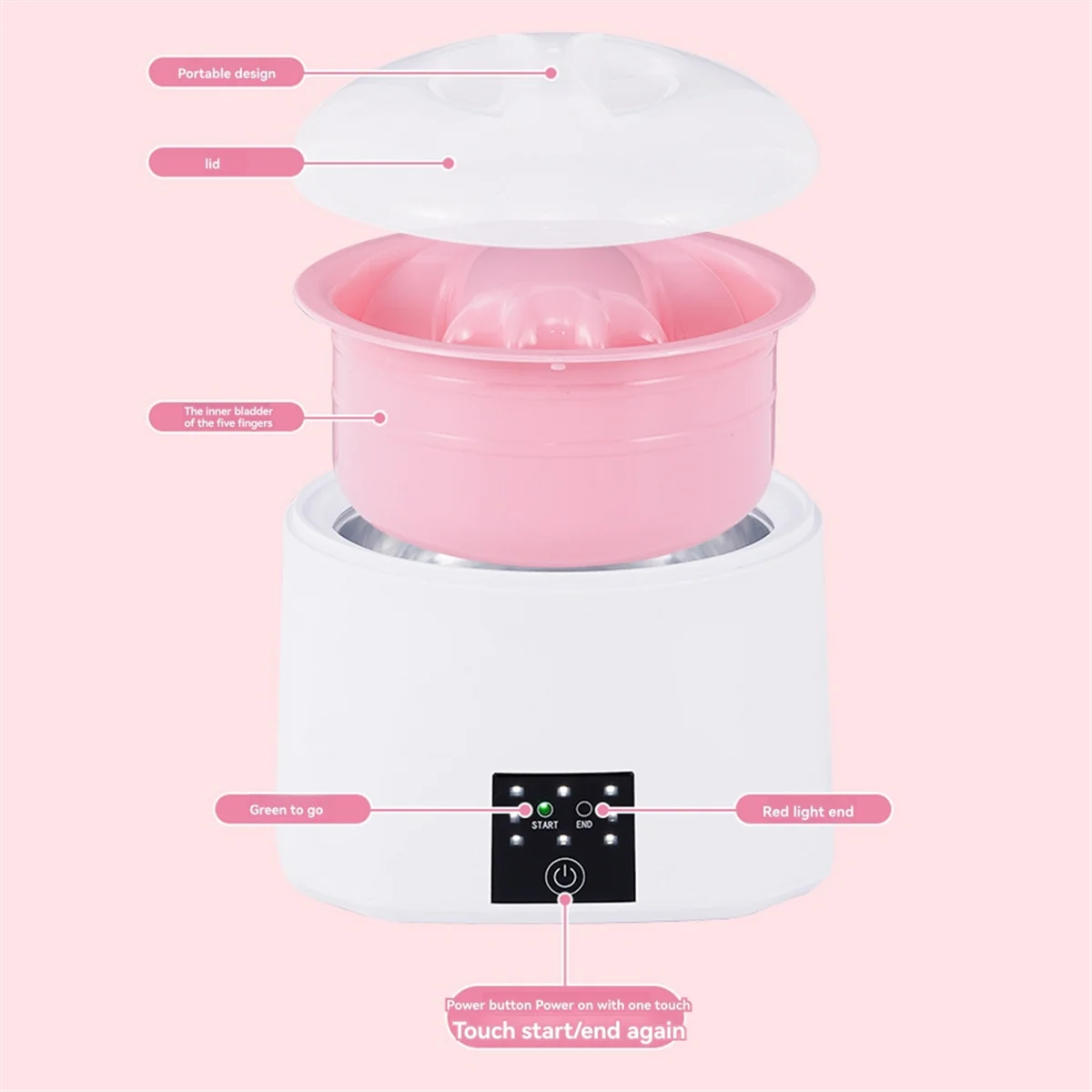 وعاء نقع الأظافر الكهربائي الجديد مقاوم من الأسيتون: أسرع نقع قبالة هلام مزيل طلاء الأظافر السلطانية-وعاء مانيكير ساخن الاتحاد الأوروبي التوصيل