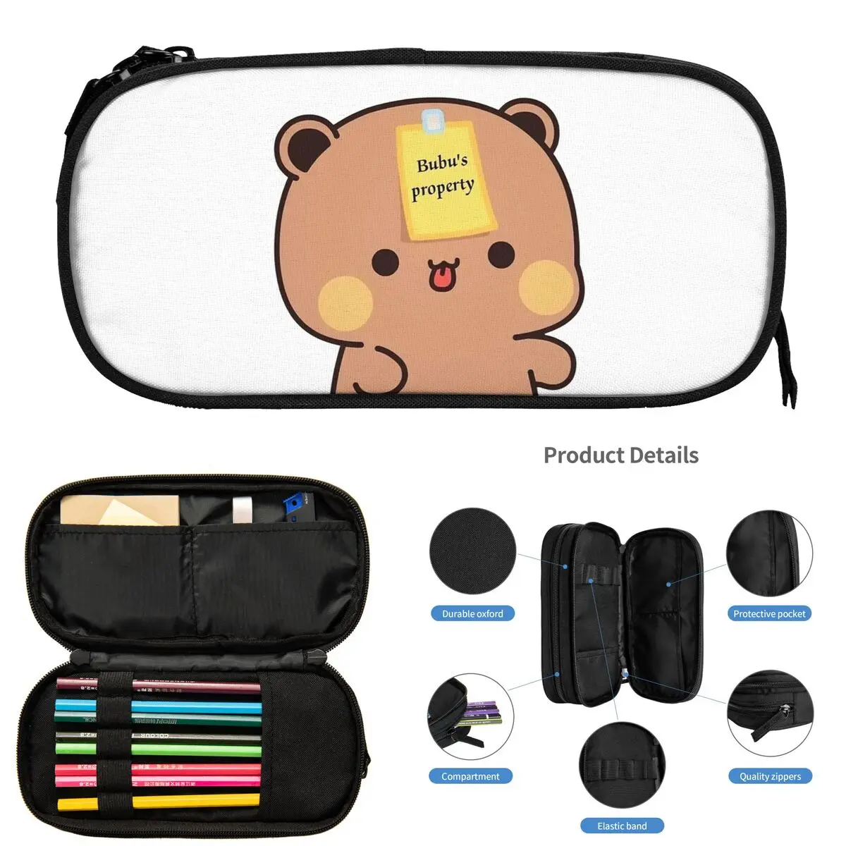 

Bubu Dudu Panda And Brownie Bear Couple V8 2024 Pencil Cases for Student Gifts Pen Box Pencil Bag Big Capacity Pencil Pouch