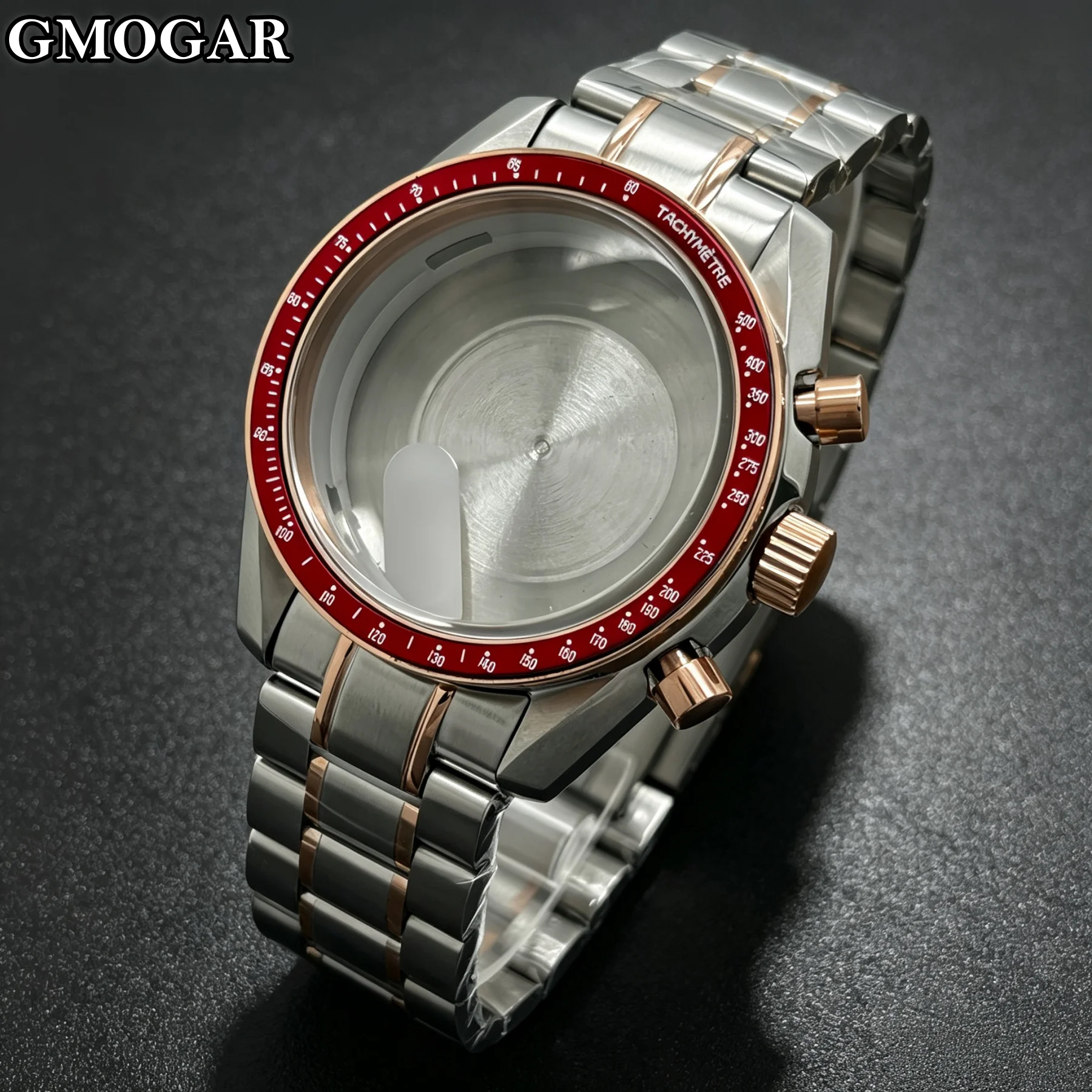 Multifunctional Silver Rosegold 39.6mm Watch Case with Bezel Suitable for VK63A Quartz Movement Watch Parts Fits 20mm Strap Case
