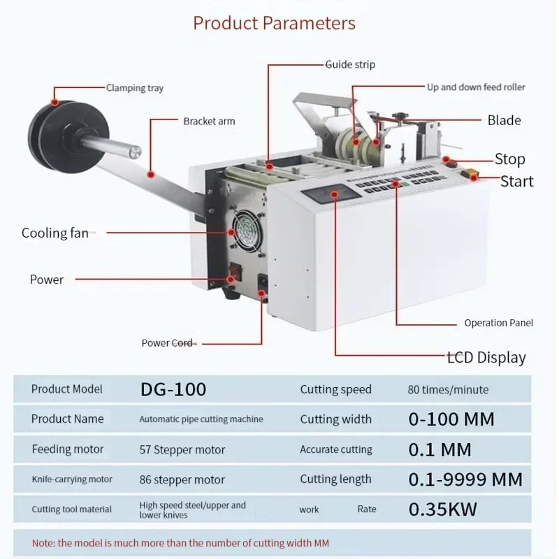 220v Electric DG-100 Series Microcomputer Automatic Corrugated Pipe Cutting Machine Silicon Rubber Pipe Cutting Machine