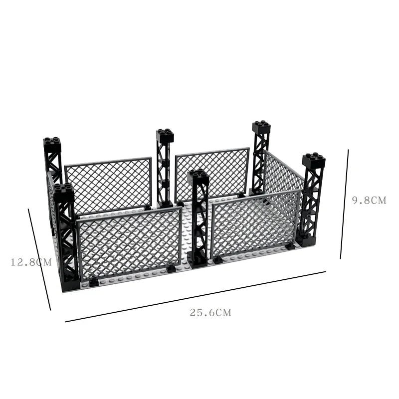 Blocos de Construção de Cinto de Isolamento Militar para Crianças, Net Dinosaur Cage, Acessório do Exército, Cadeia de Cidade, Fence Baseplate, MOC Part Blocks Brinquedos